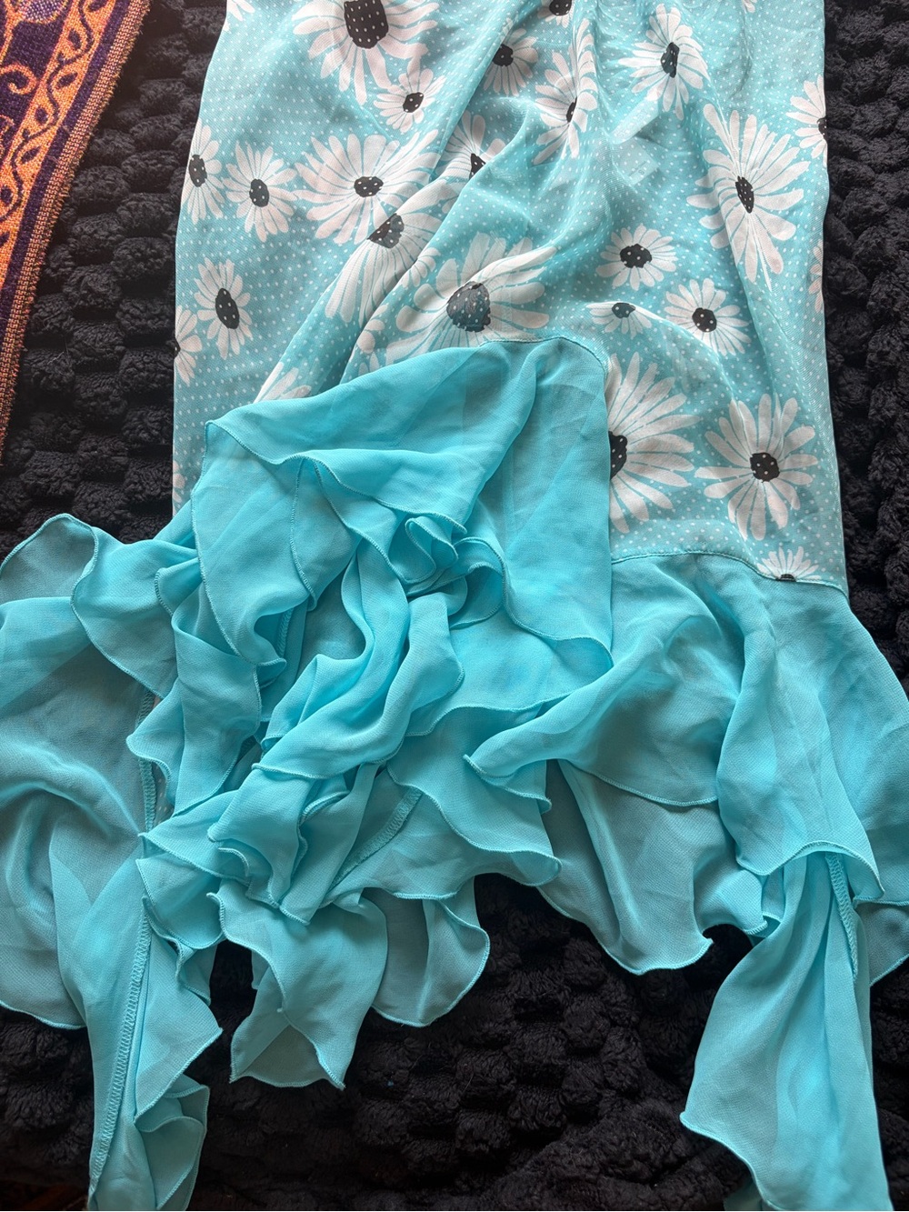 Victoria's Secret Turquoise Flower Polka Dot Slip Dress - Picture 8 of 10